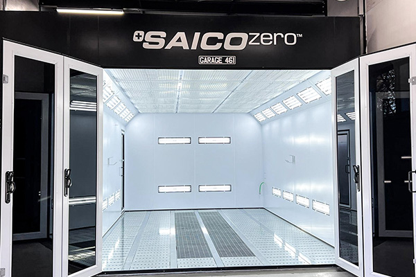 STJ booth with open doors and a flat floor