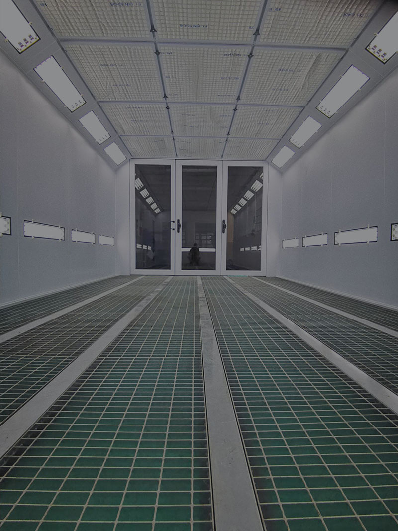 Inside an STJ spray booth