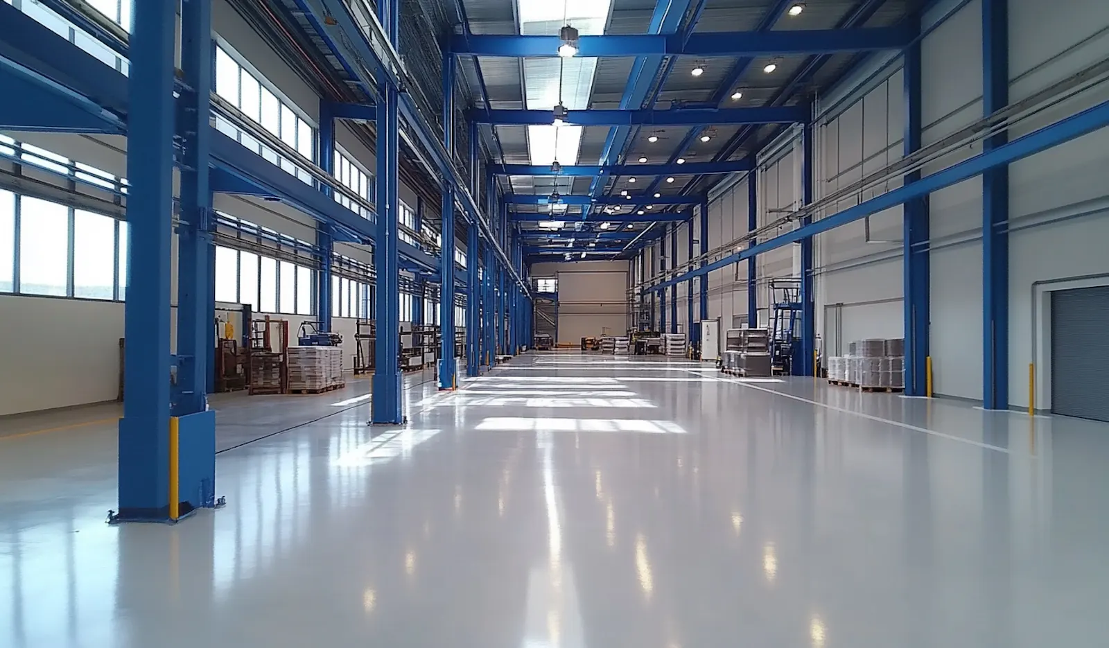 A bright, spacious workshop hall